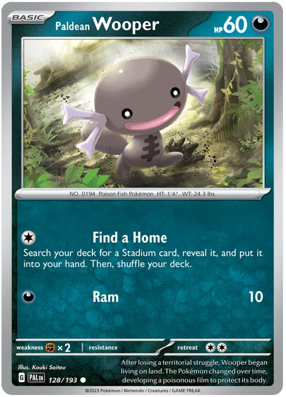 Paldean Wooper 128 Paldea Evolved Single Pokemon Card