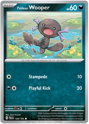 Paldean Wooper 129 Paldea Evolved Single Pokemon Card