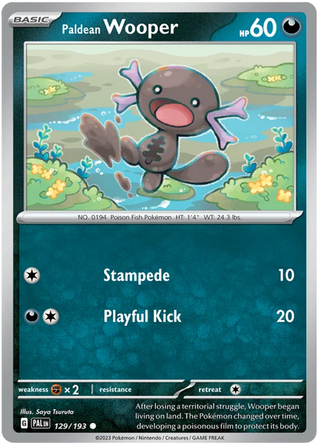 Paldean Wooper 129 Paldea Evolved Single Pokemon Card