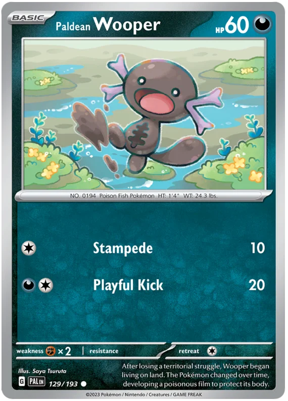 Paldean Wooper 129 Paldea Evolved Single Pokemon Card