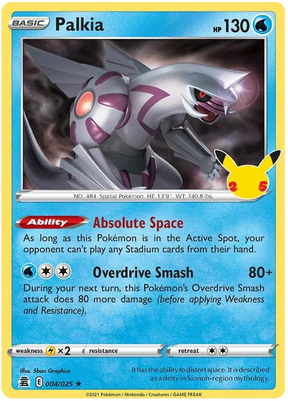 Palkia Celebrations Pokemon Card Single 004/025