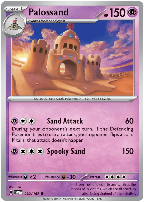 Palossand Twilight Masquerade Pokemon Single 092/167