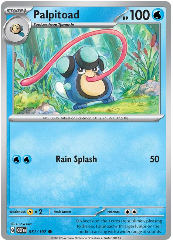 Palpitoad Obsidian Flames Single Pokemon Card