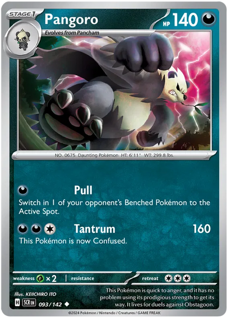 Pangoro Stellar Crown Pokemon Single Card 093/142