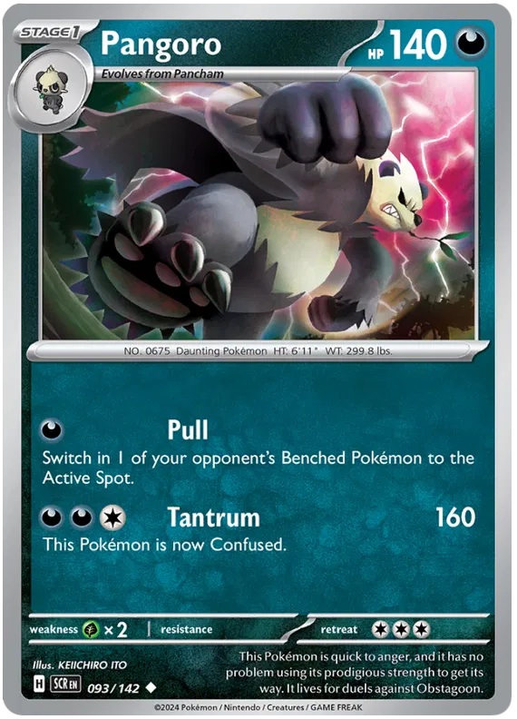 Pangoro Stellar Crown Pokemon Single Card 093/142