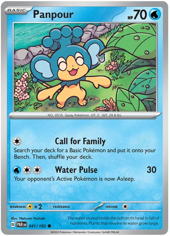 Panpour Paradox Rift Single Pokemon Card 041/182