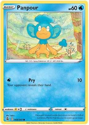 Panpour Fusion Strike Pokemon Card Singles 068/264