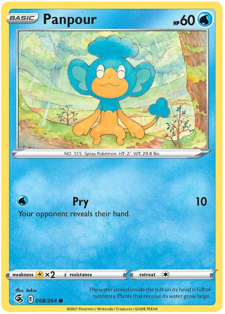 Panpour Fusion Strike Pokemon Card Singles 068/264