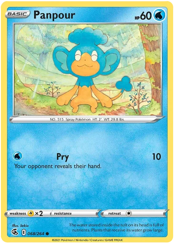 Panpour Fusion Strike Pokemon Card Singles 068/264