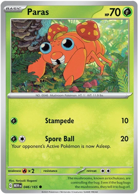 Paras 151 Single Pokemon Card