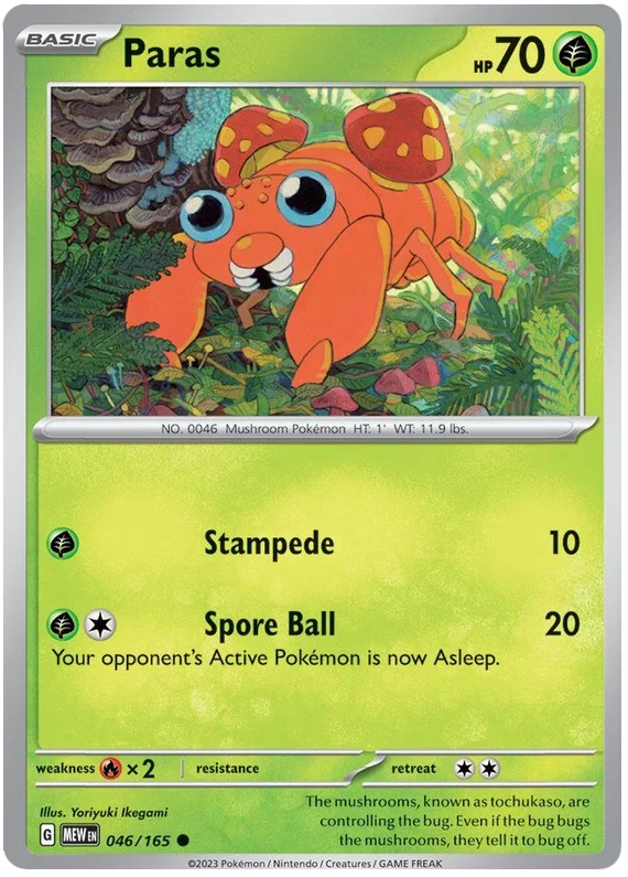 Paras 151 Single Pokemon Card