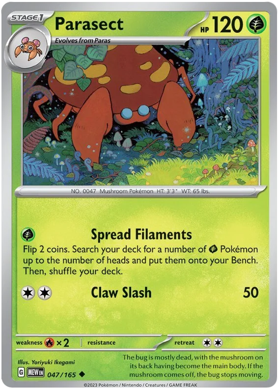 Parasect 151 Single Pokemon Card