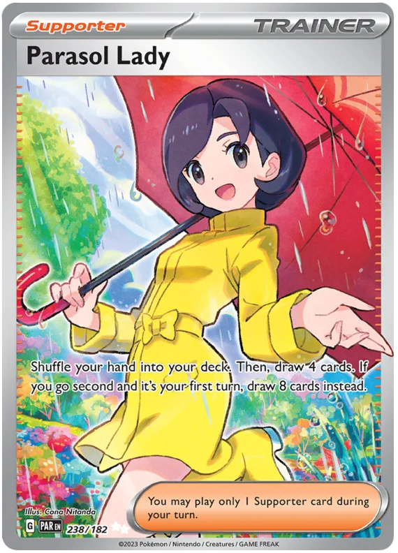 Parasol Lady Full Art Paradox Rift Single Pokemon Card 238/182