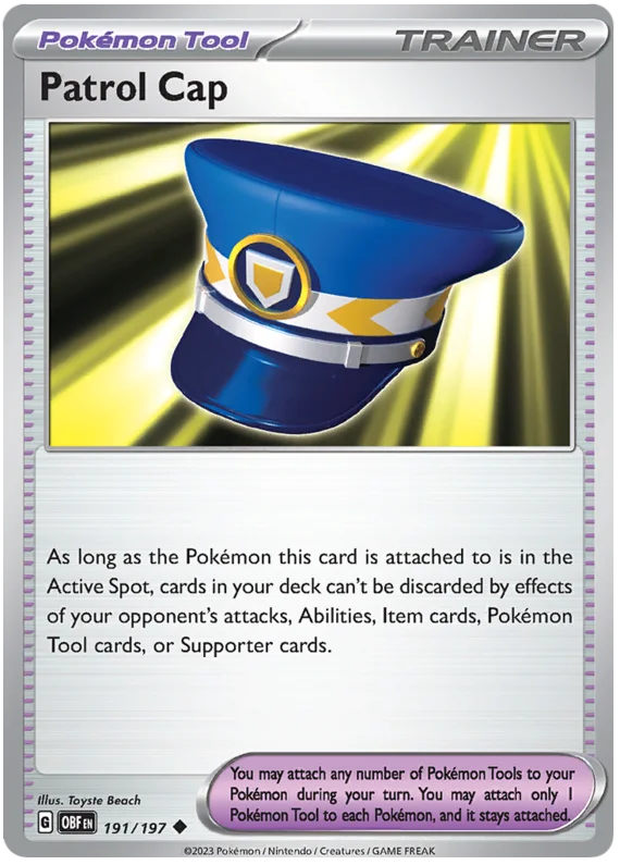 Patrol Cap Obsidian Flames Single Pokemon Card