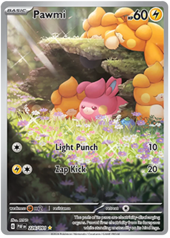 Pawmi Paldean Fates Pokemon Card Single 226/091