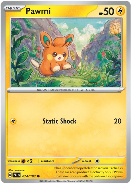 Pawmi Paldea Evolved Single Pokemon Card