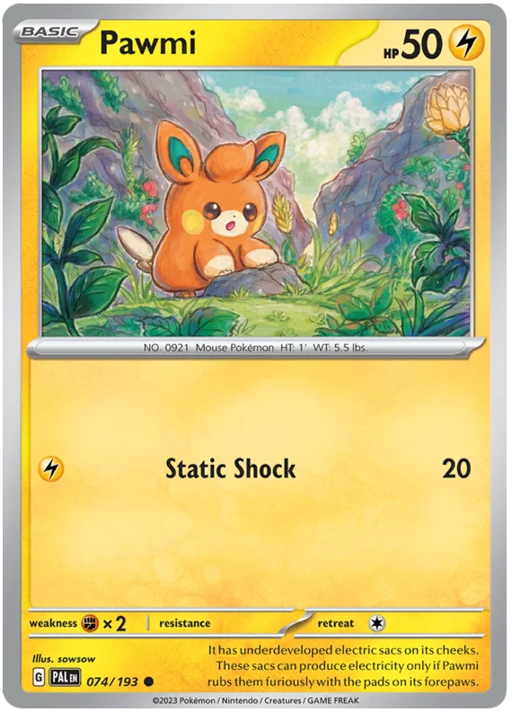 Pawmi Paldea Evolved Single Pokemon Card