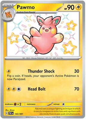 Pawmo Paldean Fates Pokemon Card Single 143/091