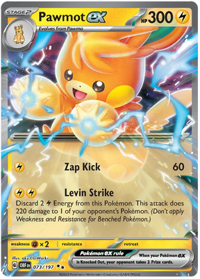 Pawmot ex Obsidian Flames Single Pokemon Card