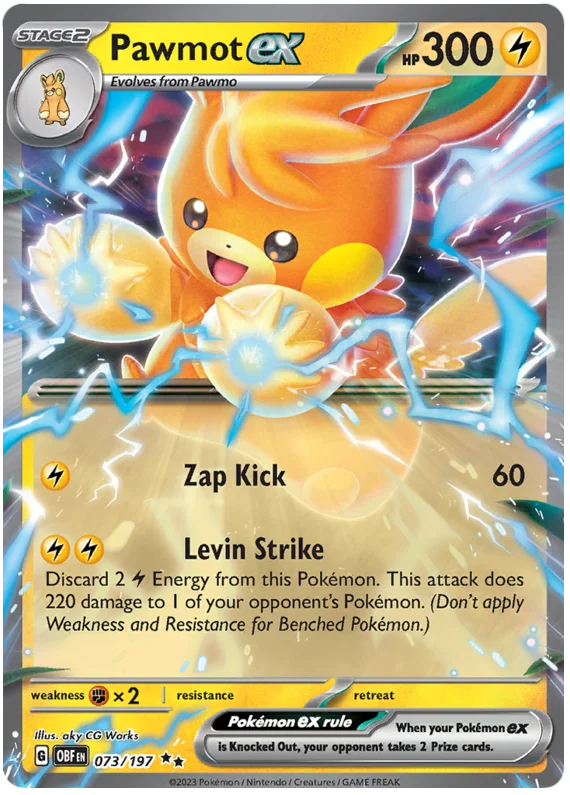 Pawmot ex Obsidian Flames Single Pokemon Card