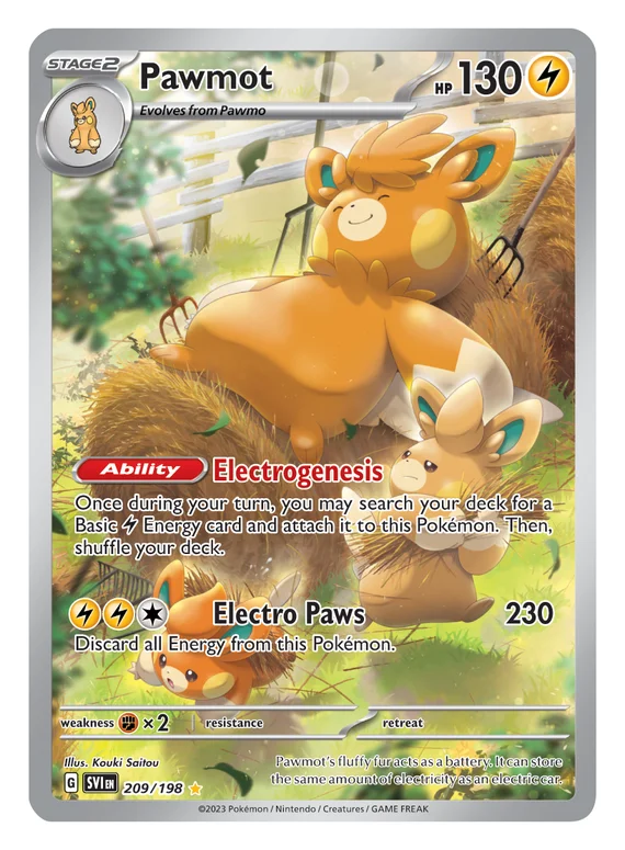 Pawmot Illustration Rare Scarlet & Violet Base Set Pokemon Card Single