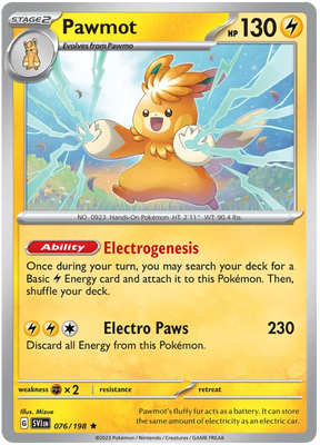 Pawmot Scarlet & Violet Base Set Pokemon Card Single