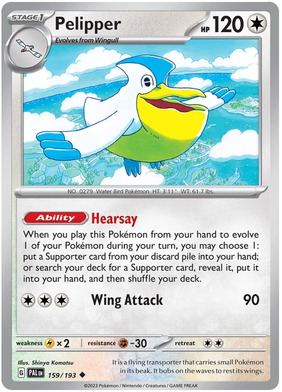Pelipper Paldea Evolved Single Pokemon Card
