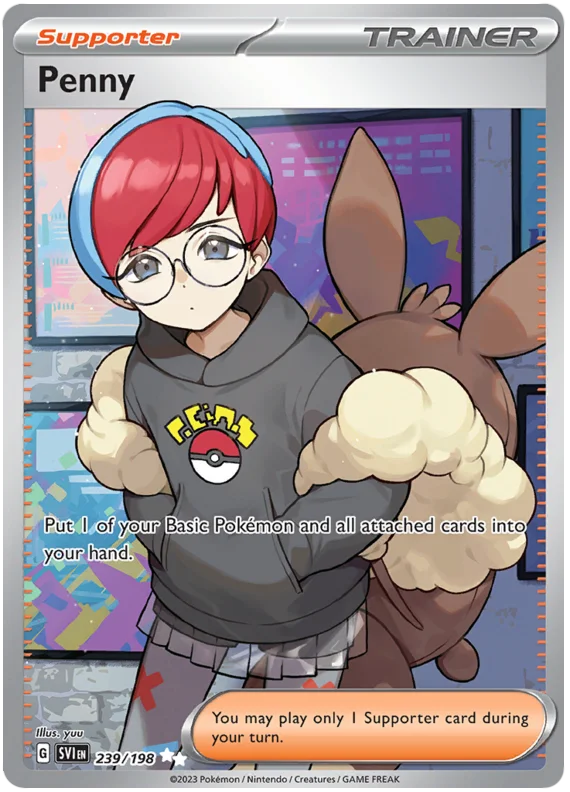 Penny Full Art Scarlet & Violet Base Set Pokemon Card Single