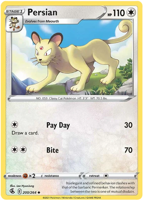 Persian Fusion Strike Pokemon Card Singles 200/264