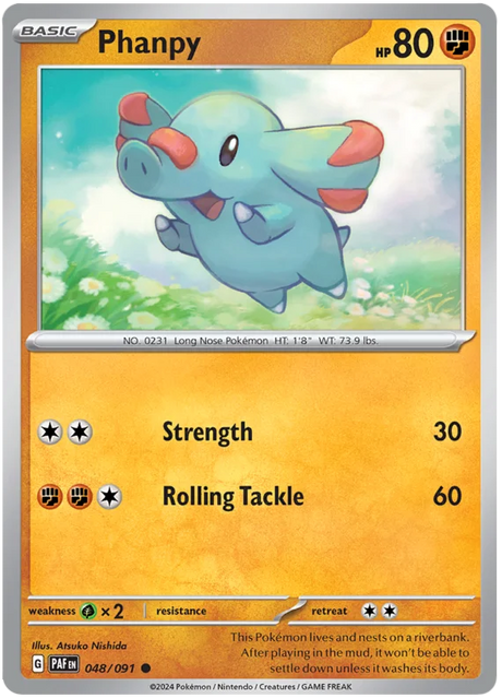 Phanpy Paldean Fates Pokemon Card Single 048/091
