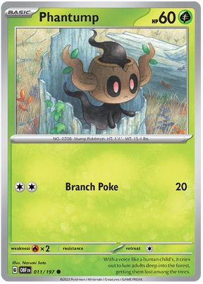 Phantump Obsidian Flames Single Pokemon Card