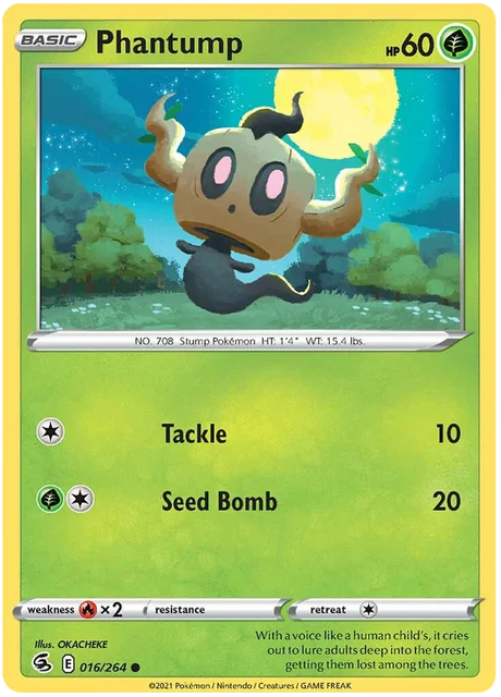 Phantump Fusion Strike Pokemon Card Singles 016/264