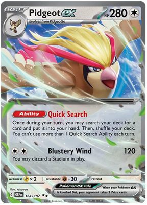 Pidgeot ex Obsidian Flames Single Pokemon Card