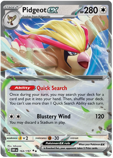 Pidgeot ex Obsidian Flames Single Pokemon Card