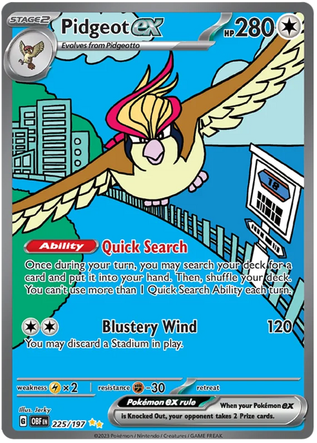 Pidgeot ex Special Illustration Rare Obsidian Flames Single Pokemon Card