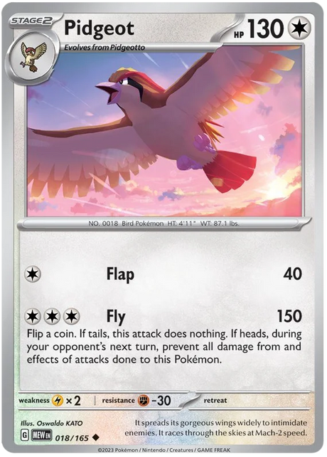 Pidgeot 151 Single Pokemon Card