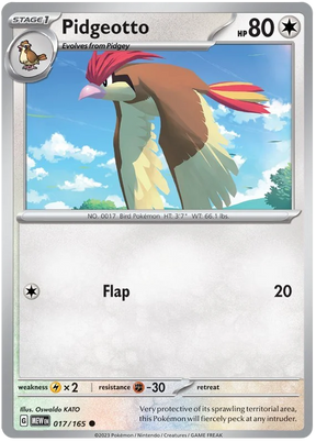 Pidgeotto 151 Single Pokemon Card