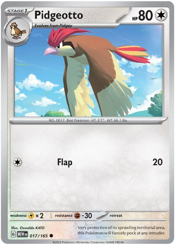 Pidgeotto 151 Single Pokemon Card