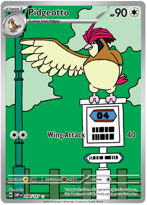 Pidgeotto Illustration Rare Obsidian Flames Single Pokemon Card
