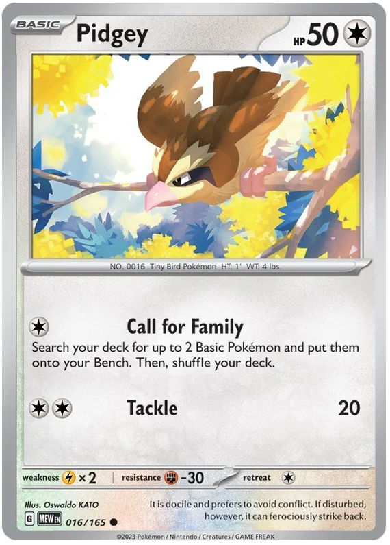 tiny pokemon cards Pidgey 151 Single Pokemon Card 016/165 – Favorite Hobby