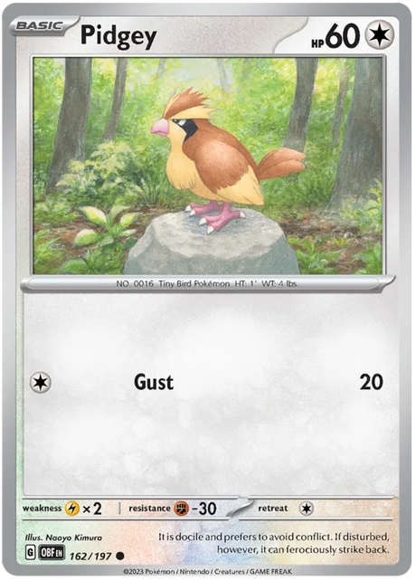 Pidgey Obsidian Flames Single Pokemon Card