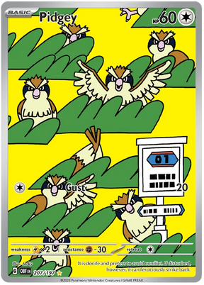 Pidgey Illustration Rare Obsidian Flames Single Pokemon Card