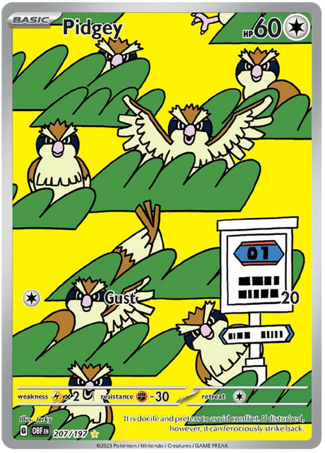Pidgey Illustration Rare Obsidian Flames Single Pokemon Card