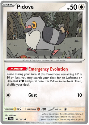 Pidove Temporal Forces Pokemon Single 133/162