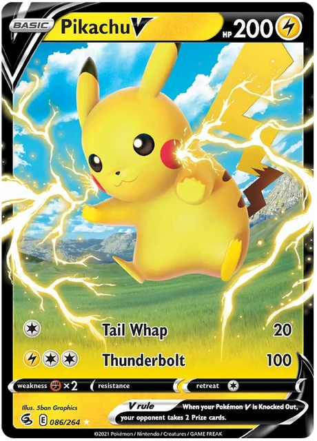 Pikachu V Fusion Strike Pokemon Card Singles 086/264
