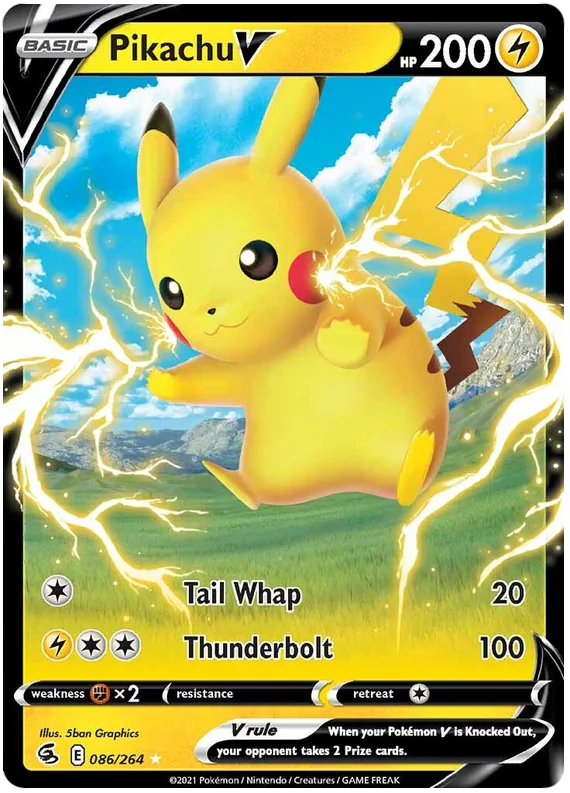 Pikachu V Fusion Strike Pokemon Card Singles 086/264