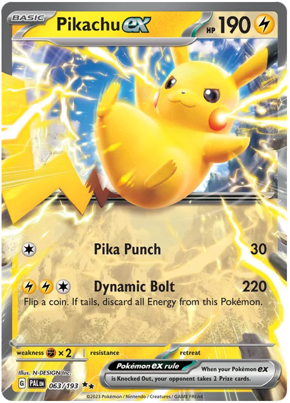 Pikachu ex Paldea Evolved Single Pokemon Card