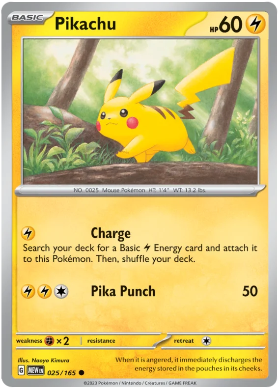 Pikachu 151 Single Pokemon Card