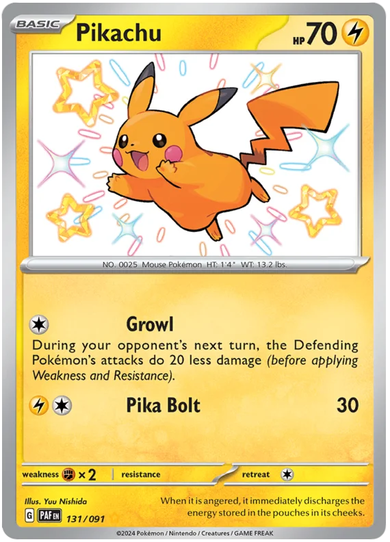 Pikachu Paldean Fates Pokemon Card Single 131/091