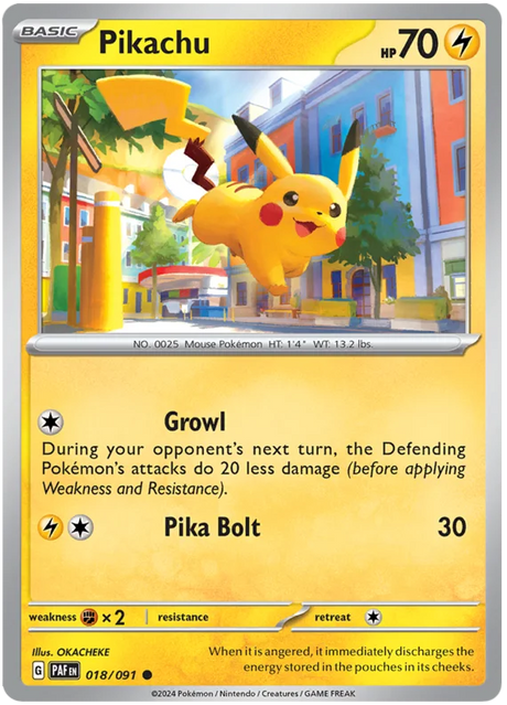 Pikachu Paldean Fates Pokemon Card Single 018/091